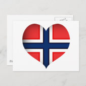 Noorse vlag Heart Briefkaart (Voorkant / Achterkant)
