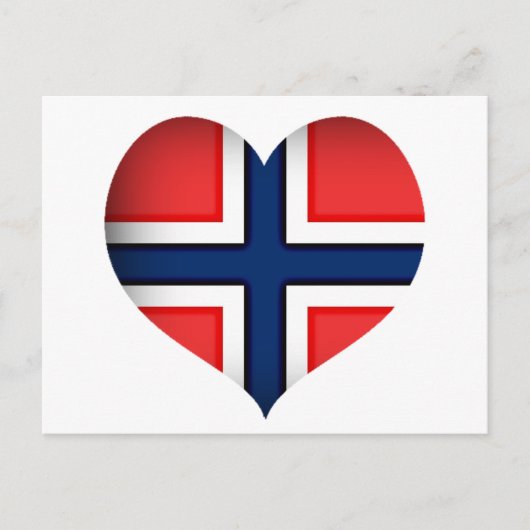 Noorse vlag Heart Briefkaart (Voorkant)