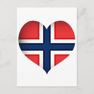 Noorse vlag Heart Briefkaart