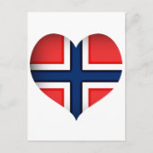 Noorse vlag Heart Briefkaart (Voorkant)