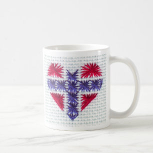 Noorse vlag Heart Cross Stitch Noords Noorwegen Koffiemok