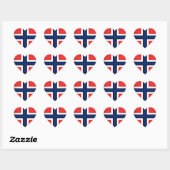Noorse vlag Heart Hart Sticker (Vel)