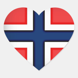 Noorse vlag Heart Hart Sticker
