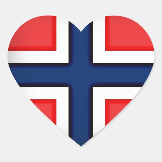 Noorse vlag Heart Hart Sticker (Voorkant)
