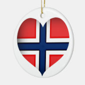 Noorse vlag Heart Keramisch Ornament (Links)