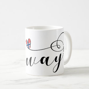 Noorse vlag Heart, Noorwegen Koffiemok