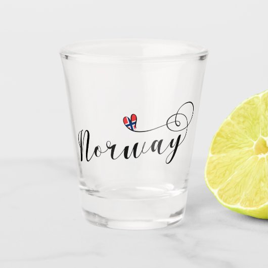 Noorse vlag Heart, Noorwegen Shot Glas (Voorkant)