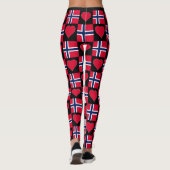 Noorse vlag Heart Patriotic Noors Leggings (Achterkant)