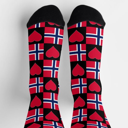 Noorse vlag Heart Pattern Sokken (Top)