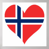 Noorse vlag Heart Poster (Voorkant)