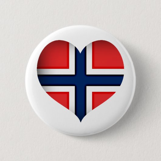 Noorse vlag Heart Ronde Button 5,7 Cm (Voorkant)