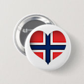 Noorse vlag Heart Ronde Button 5,7 Cm (Voorkant /achterkant)