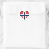 Noorse vlag Heart Ronde Sticker (Tas)