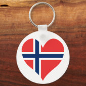 Noorse vlag Heart Sleutelhanger (Voorkant)