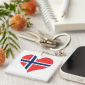 Noorse vlag Heart Sleutelhanger (Voorkant Rechts)