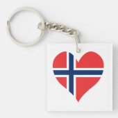 Noorse vlag Heart Sleutelhanger (voorkant)