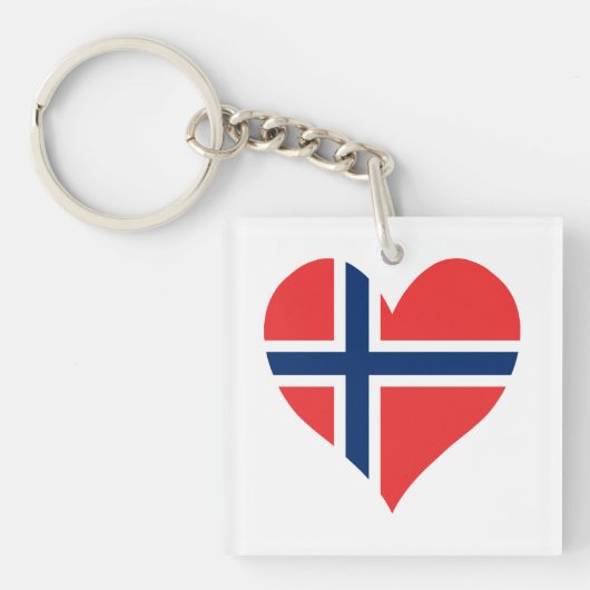 Noorse vlag Heart Sleutelhanger (voorkant)