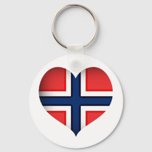 Noorse vlag Heart Sleutelhanger