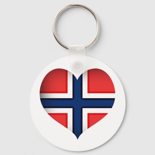 Noorse vlag Heart Sleutelhanger (Voorkant)