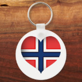 Noorse vlag Heart Sleutelhanger (Voorkant)