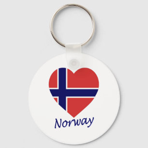 Noorse vlag Heart Sleutelhanger