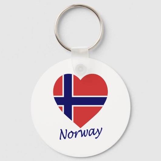 Noorse vlag Heart Sleutelhanger (Voorkant)