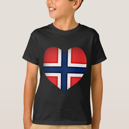 Noorse vlag Heart T-shirt (Voorkant)