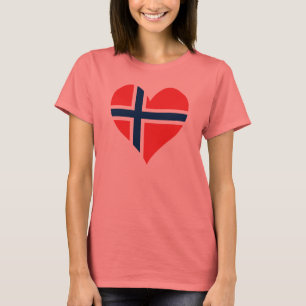 Noorse vlag Heart T-shirt