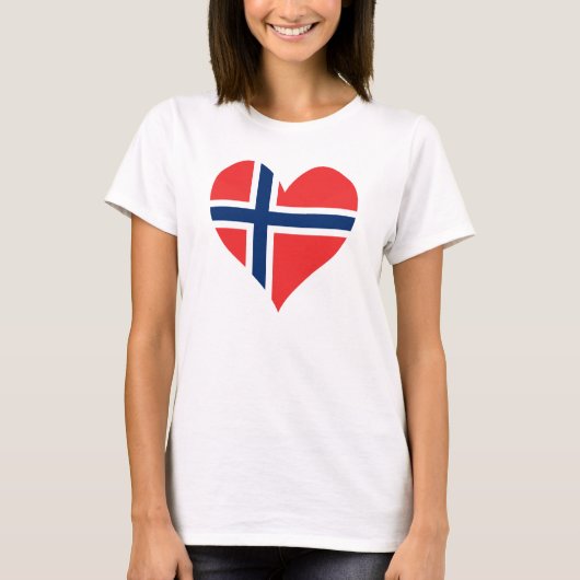 Noorse vlag Heart T-shirt (Voorkant)
