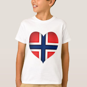 Noorse vlag Heart T-shirt