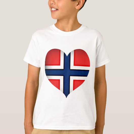 Noorse vlag Heart T-shirt (Voorkant)
