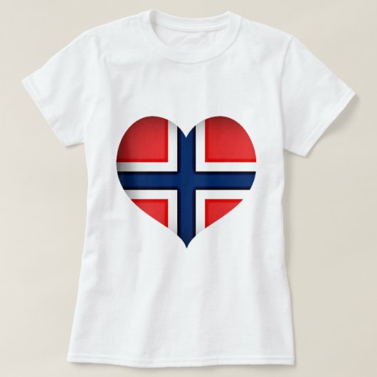 Noorse vlag Heart T-shirt (Design voorkant)