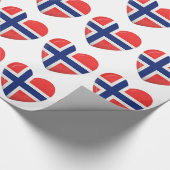Noorse vlag Heart van Noorwegen Scandinavisch Cadeaupapier (Hoek)