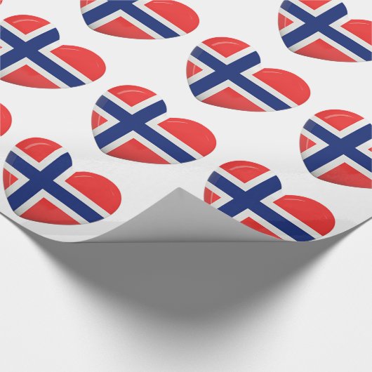 Noorse vlag Heart van Noorwegen Scandinavisch Cadeaupapier (Hoek)