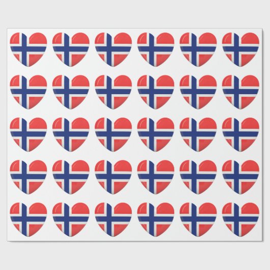 Noorse vlag Heart van Noorwegen Scandinavisch Cadeaupapier (Vlak)