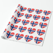 Noorse vlag Heart van Noorwegen Scandinavisch Cadeaupapier (Uitgerold)