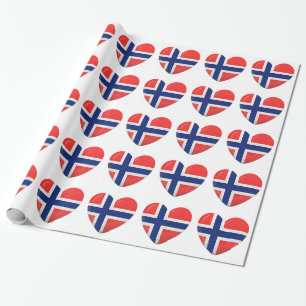 Noorse vlag Heart van Noorwegen Scandinavisch Cadeaupapier