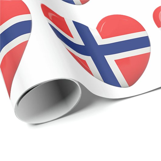 Noorse vlag Heart van Noorwegen Scandinavisch Cadeaupapier (Rol Hoek)