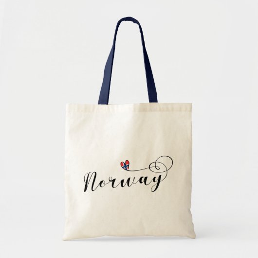 Noorse vlag in Heart, Noorse Grote Canvas tas (Voorkant)