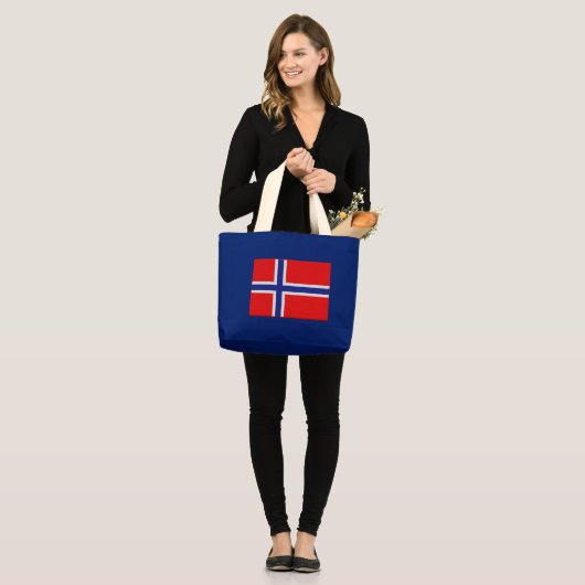 Noorse vlag in rood en blauw grote tote bag (Voorkant (model))