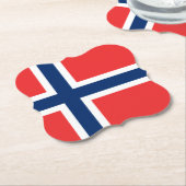 Noorse vlag kartonnen onderzetters (Gekanteld)