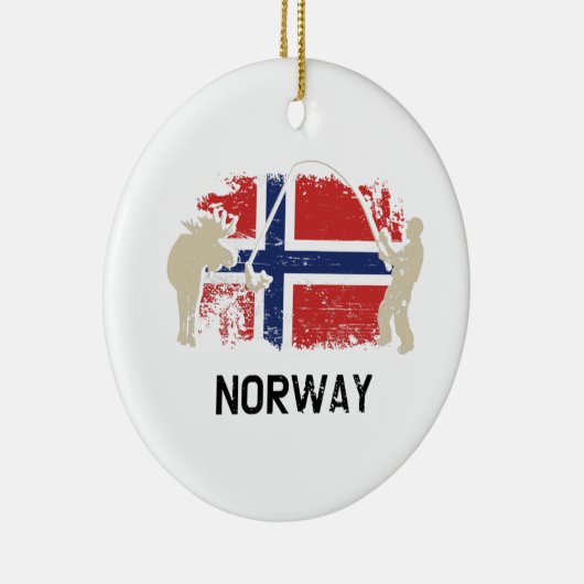 Noorse vlag keramisch ornament (Rechts)