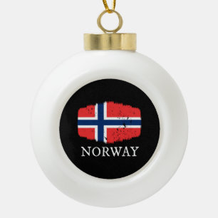 Noorse vlag keramische bal ornament