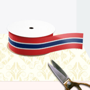 Noorse vlag kleuren lint, Noorwegen / sport Grosgrain Lint