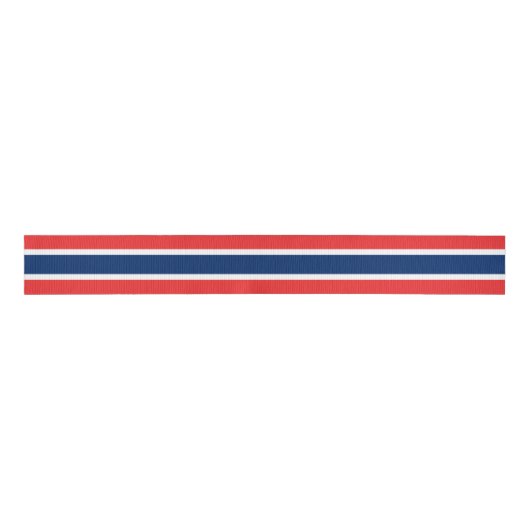 Noorse vlag kleuren lint, patriotten, Noorwegen Grosgrain Lint (Voorkant)