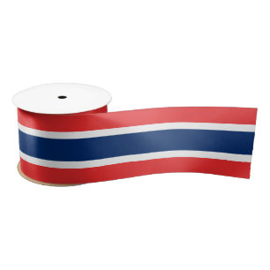 Noorse vlag kleuren lint, patriotten, Noorwegen Satijnen Lint