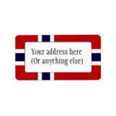 Noorse vlag - Kongeriket Norge - Noorse vlag Etiket (Voorkant)