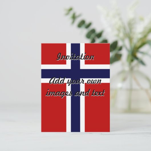 Noorse vlag - Kongeriket Norge - Noorse vlag Kaart (Staand voorkant)