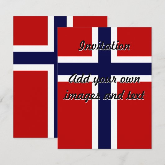 Noorse vlag - Kongeriket Norge - Noorse vlag Kaart (Voorkant / Achterkant)