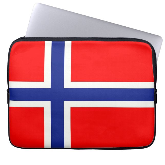 Noorse vlag laptop sleeve (Voorkant)